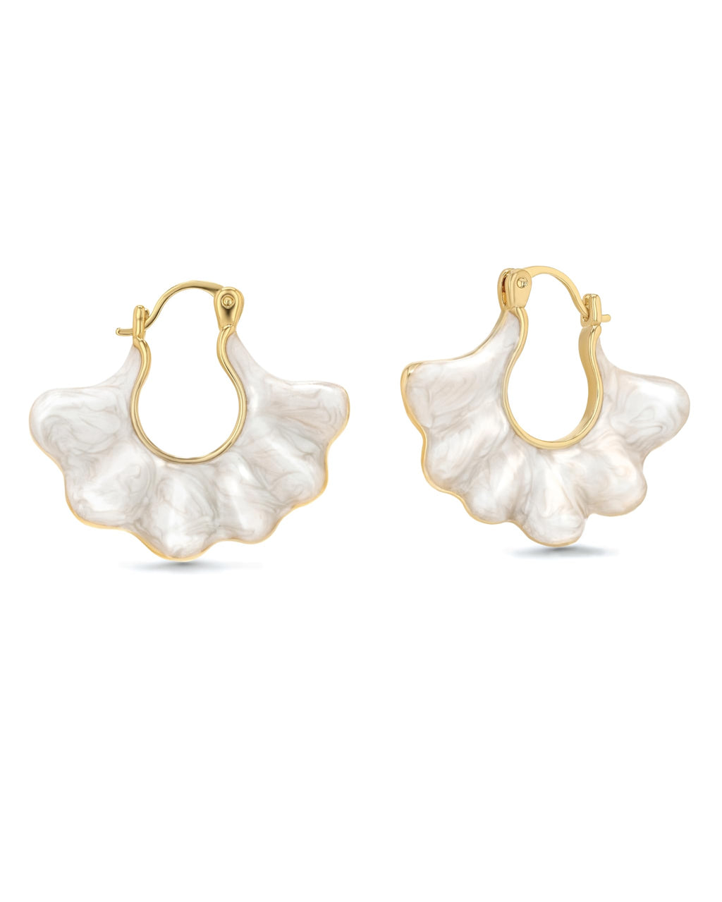 Gold Fan Shape Statement Earrings