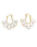 Gold Fan Shape Statement Earrings