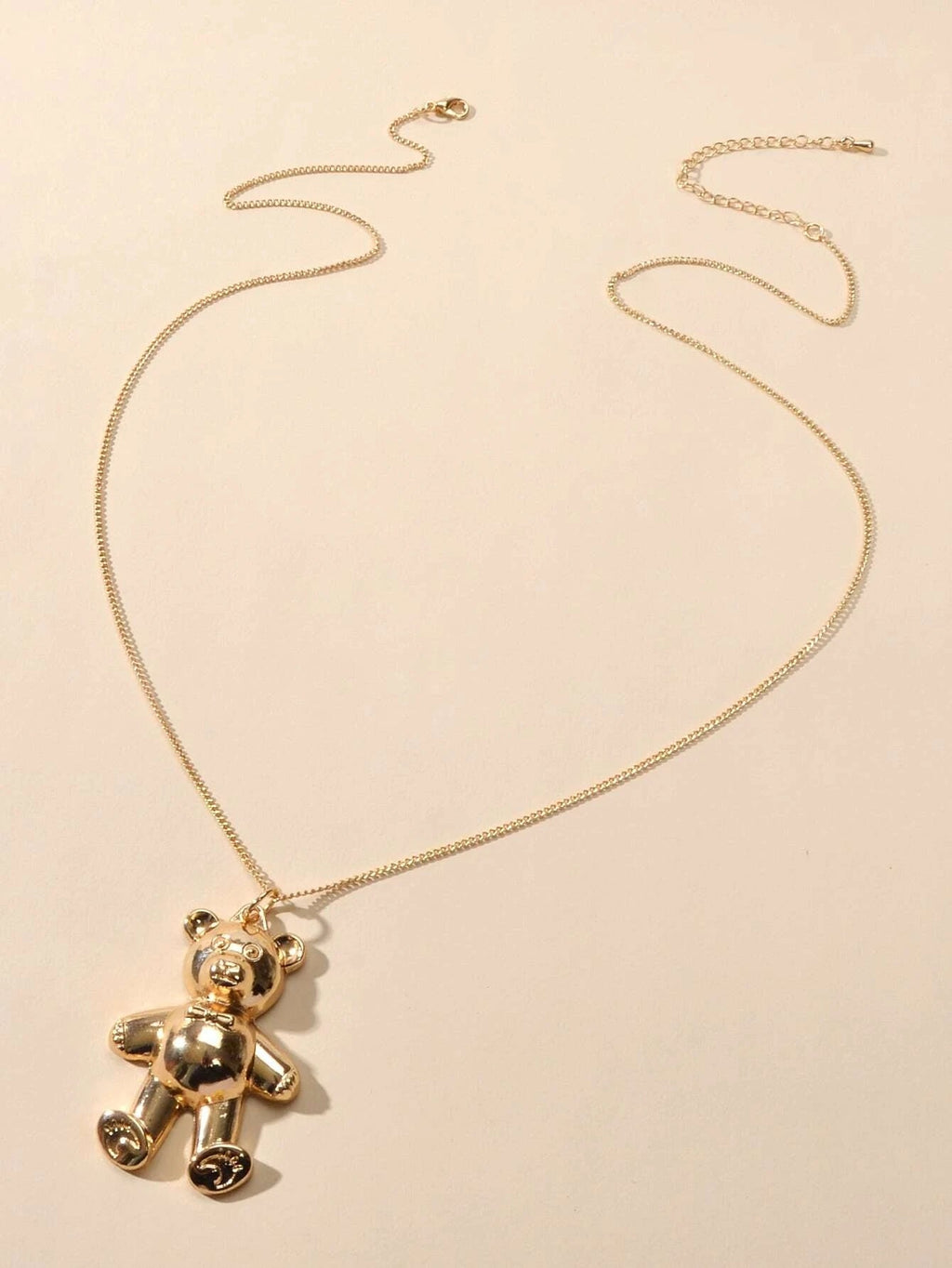Modeschmuck Gold Silber Lange Kette Niedlicher Bärenanhänger Halskette Accessoires