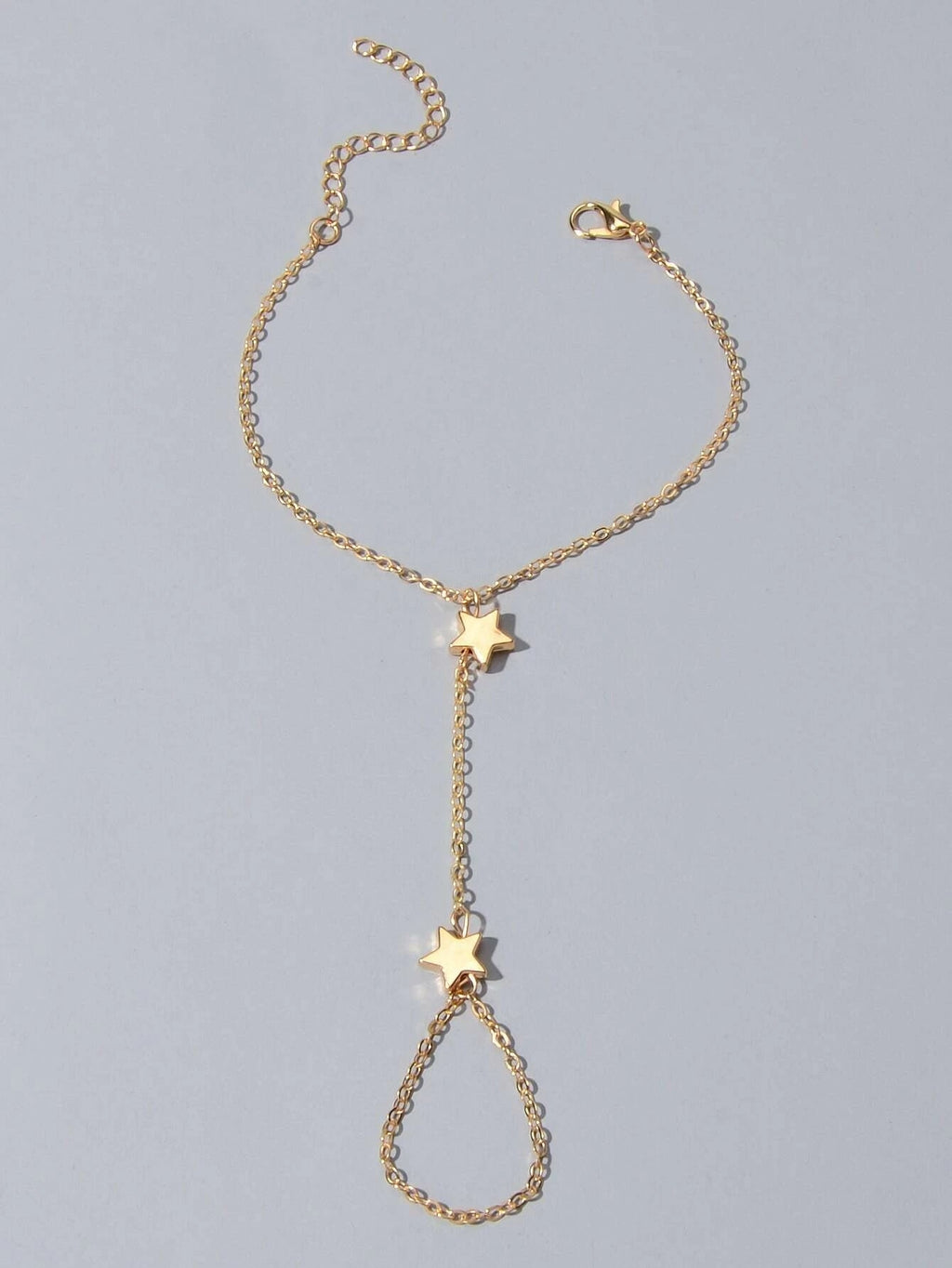 Modeschmuck Goldkette Stern Sklavenarmband mit Finger Damen Accessoires