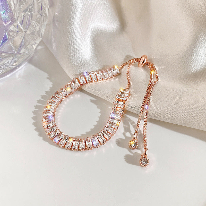 Strass Armband Ins Mode Glänzend Verstellbares Armband Damen Schmuck