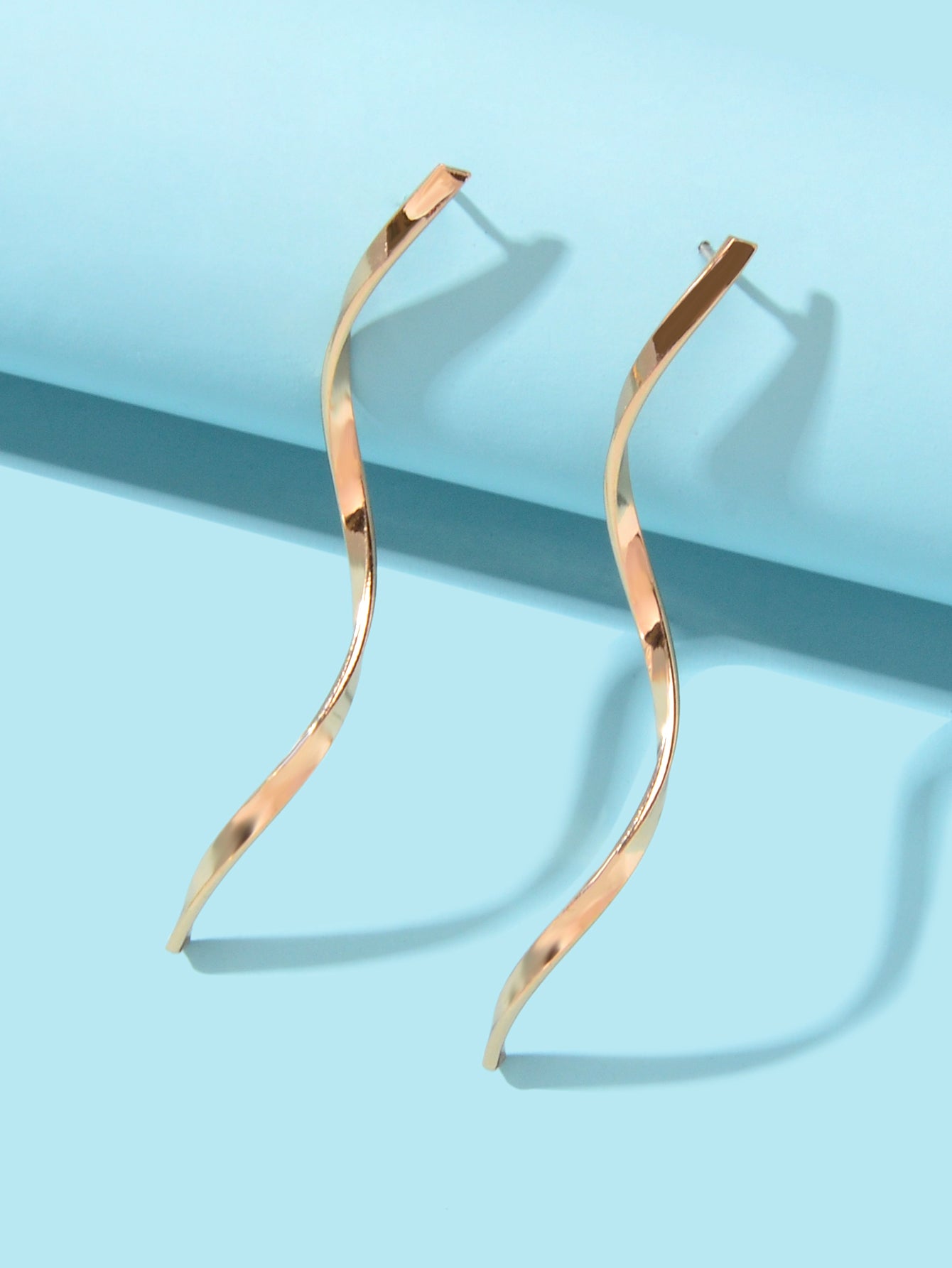 Gold Silber S-Kurve Geometrische Ohrstecker Minimalistische Modeaccessoires Geschenk