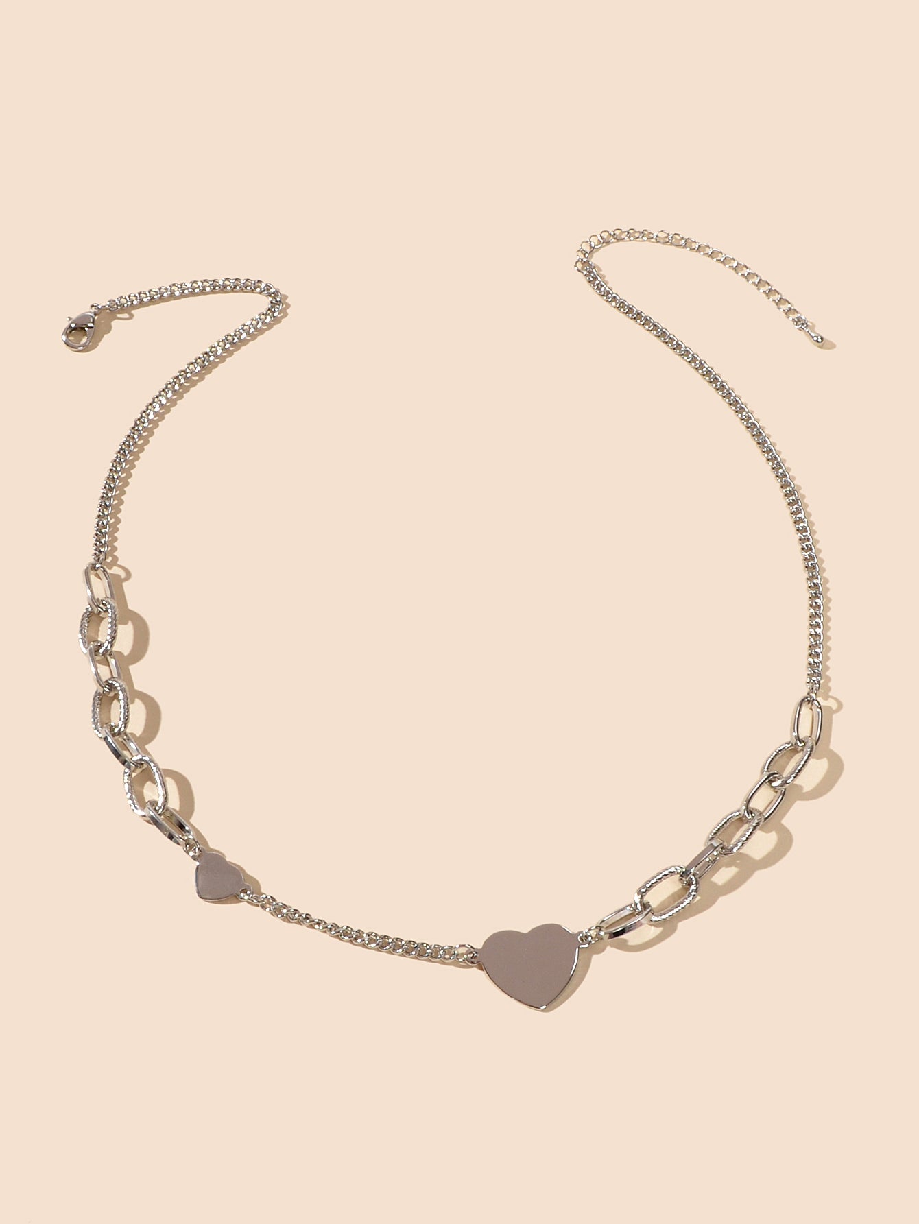 Damen Silberkette Herzanhänger Collier Halskette Gute Qualität Mode Accessoires