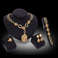 Luxuriöses 4-teiliges Goldschmuckset – Halskette, Ohrringe, Armband & Ring