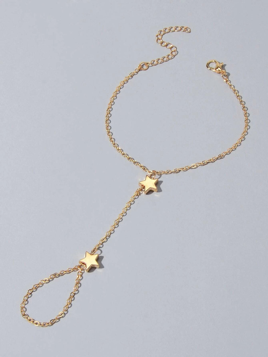 Modeschmuck Goldkette Stern Sklavenarmband mit Finger Damen Accessoires