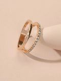 Modeschmuck Strass Gold Ewigkeit Ring Frauen Hochzeit Party Zubehör