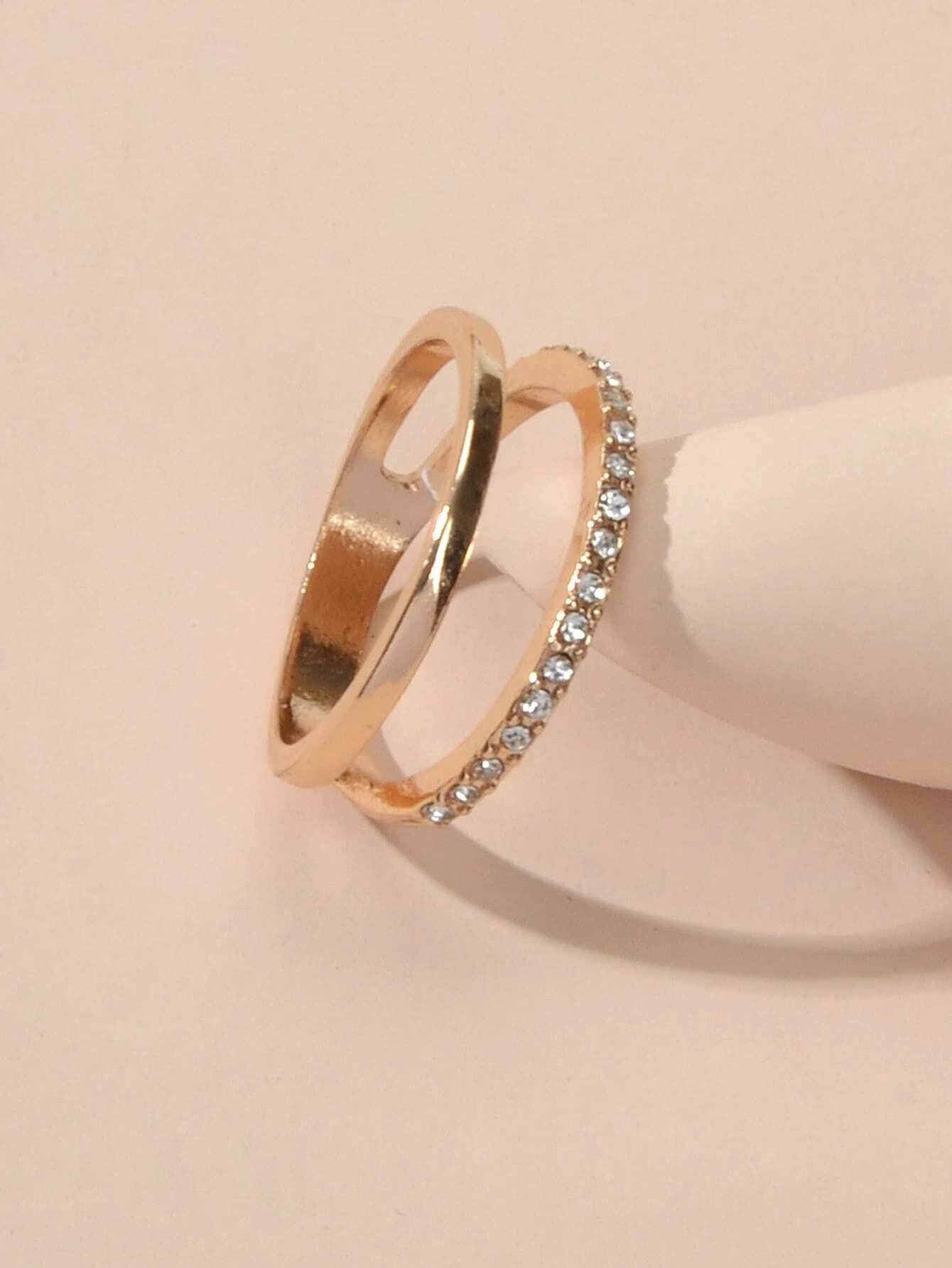 Modeschmuck Strass Gold Ewigkeit Ring Frauen Hochzeit Party Zubehör