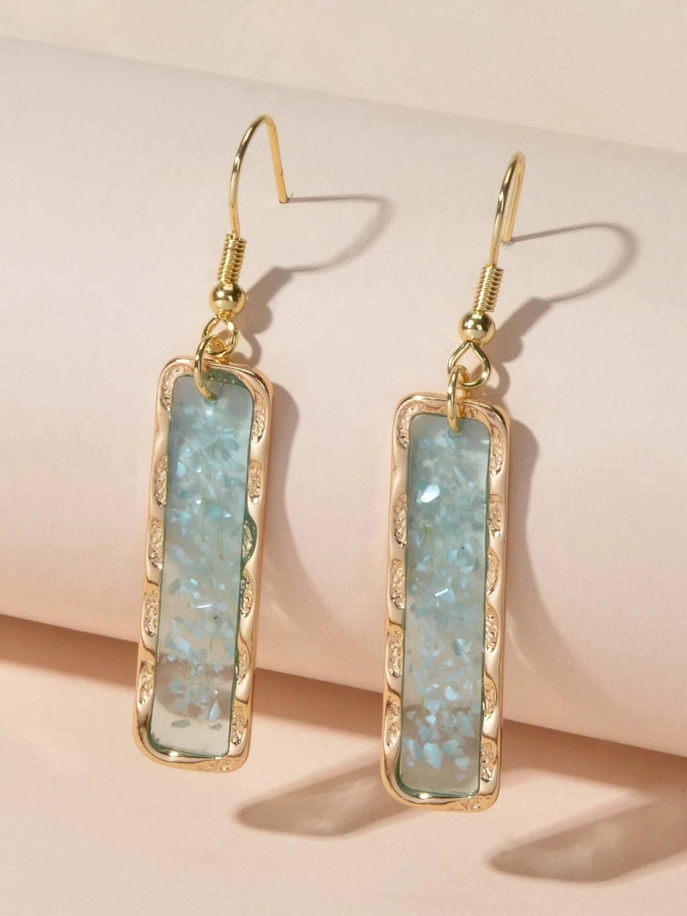Modeschmuck Rosafarbene Acryl Quadratische Ohrhänger Großhandelspreis Accessoires