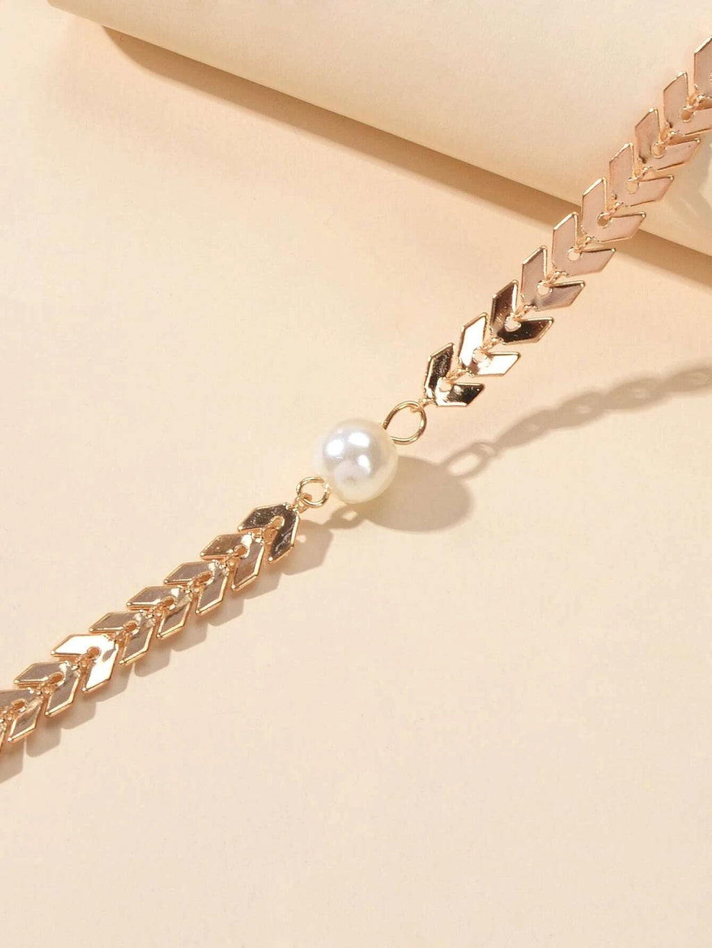 Modeschmuck Perlen-Dekor Goldkette Pfeil Choker Halskette Teenager Accessoires