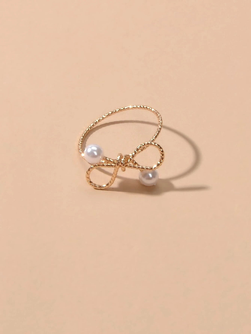 Modeschmuck Perle Gold Schleife Süßer Fingerring Schöne Party-Accessoires