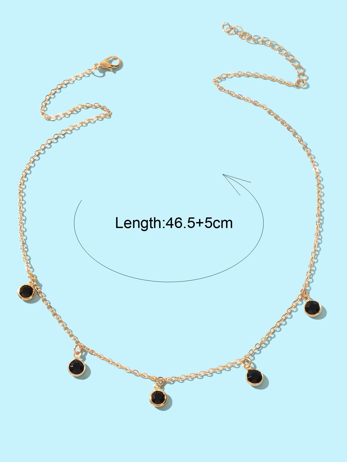 Fashion Party Accessoires Goldkette Schwarz Perlen Anhänger Schlüsselbein Halskette