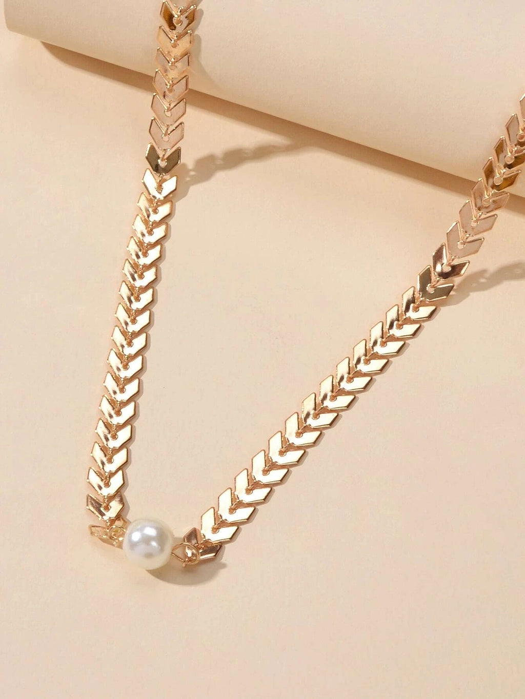 Modeschmuck Perlen-Dekor Goldkette Pfeil Choker Halskette Teenager Accessoires