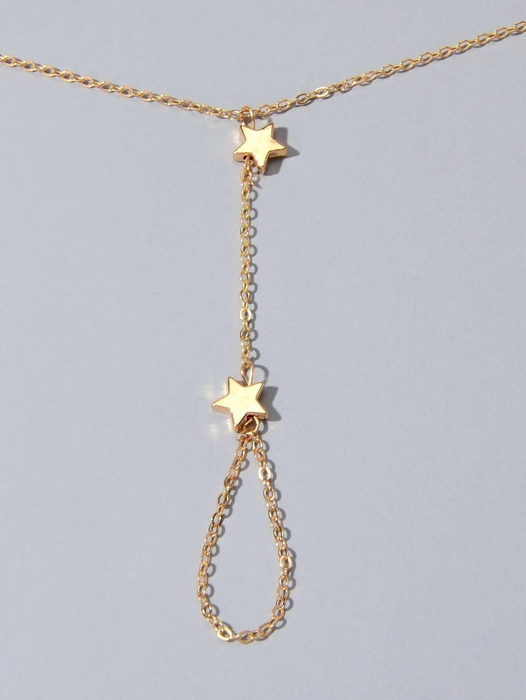 Modeschmuck Goldkette Stern Sklavenarmband mit Finger Damen Accessoires