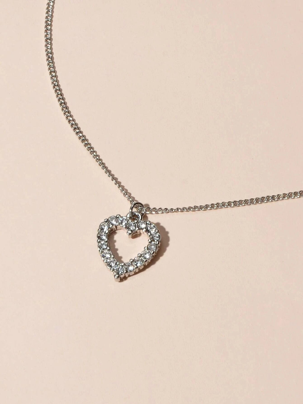 Modeschmuck Silber Strass Liebe Herz Anhänger Halskette Accessoires Geschenk