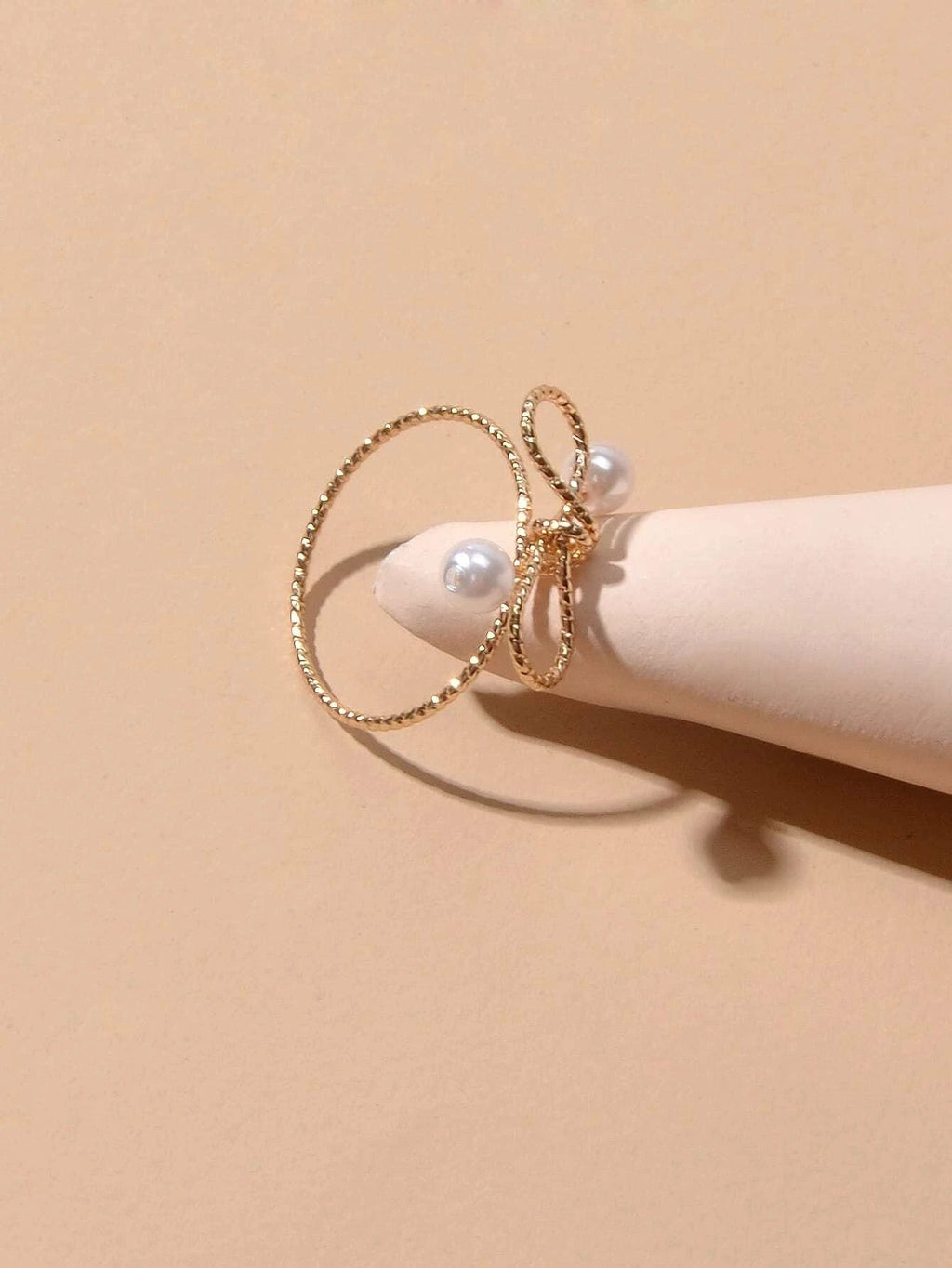 Modeschmuck Perle Gold Schleife Süßer Fingerring Schöne Party-Accessoires