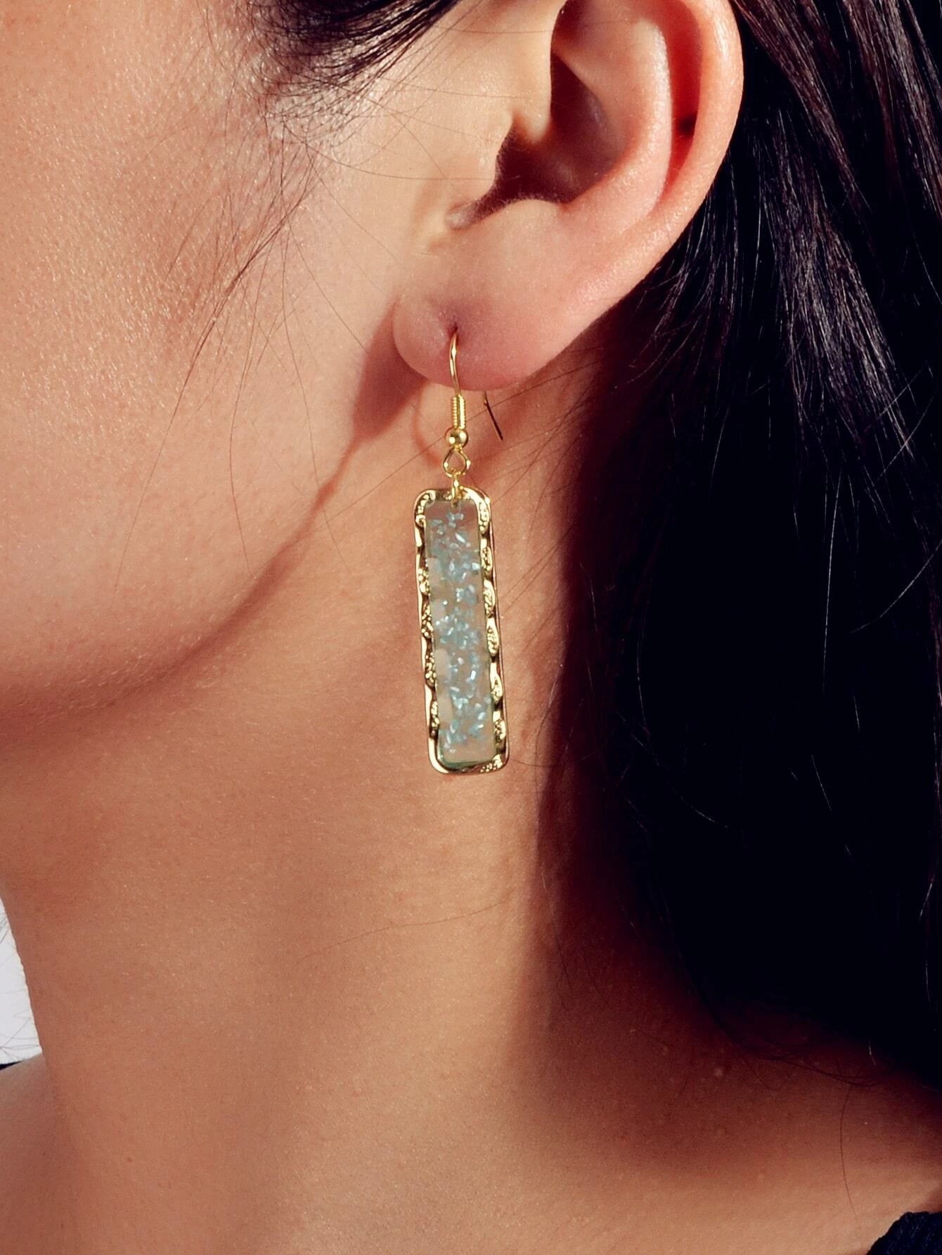 Modeschmuck Rosafarbene Acryl Quadratische Ohrhänger Großhandelspreis Accessoires
