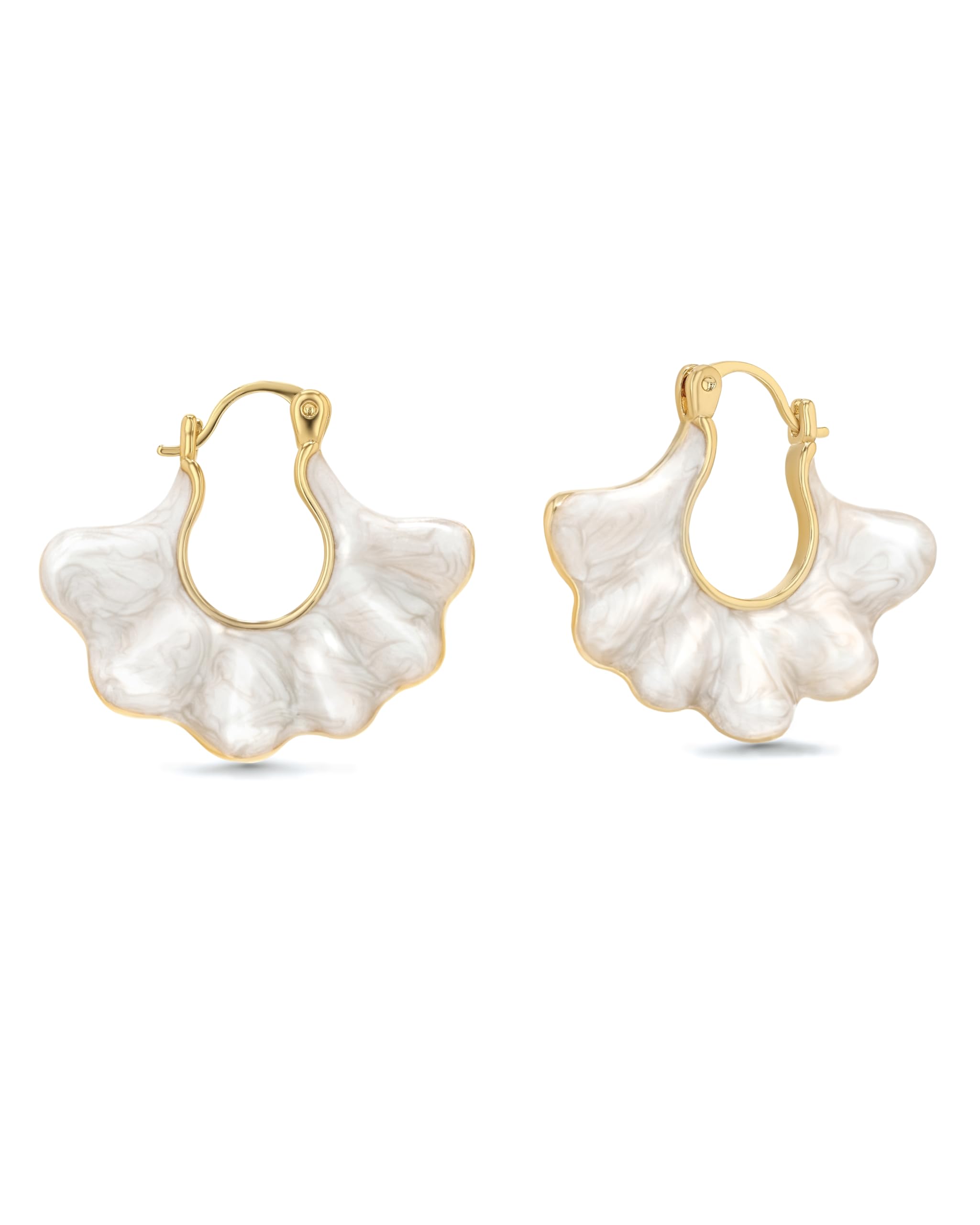 Gold Fan Shape Statement Earrings