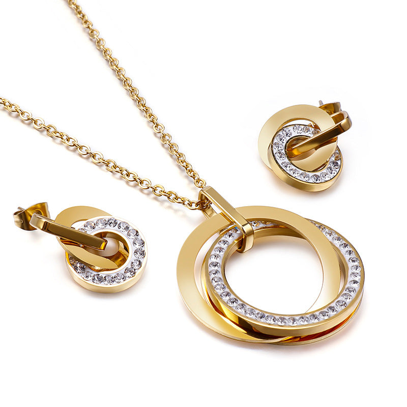 Wholesale Stainless Steel Jewelry - Double Interlocking Rings