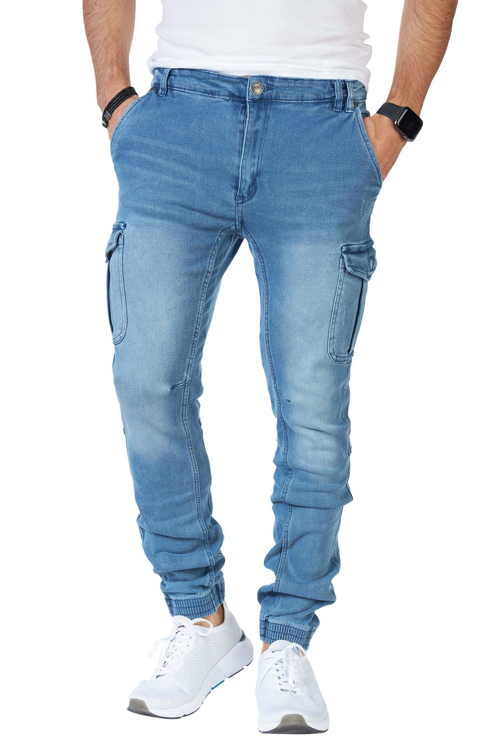 STYLEKO Cargo-Freizeithose Jeans mit Gürtelschlaufen