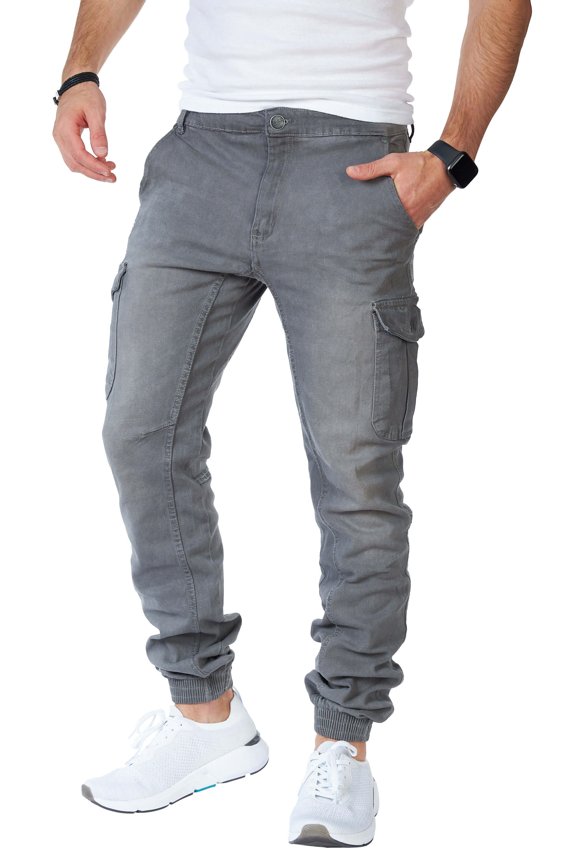 STYLEKO Cargo-Freizeithose Jeans mit Gürtelschlaufen