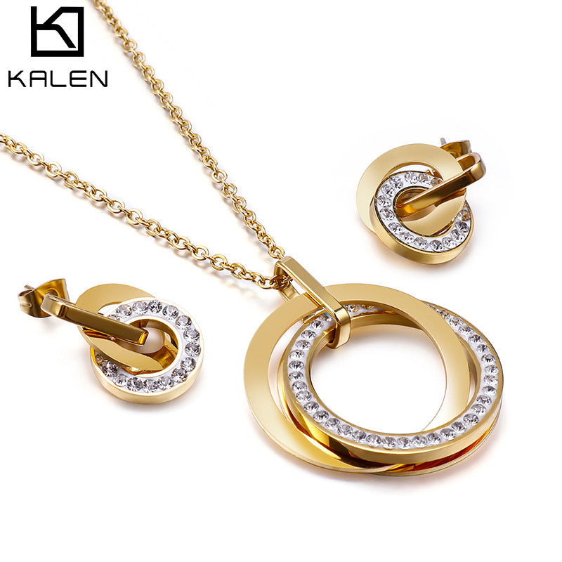Wholesale Stainless Steel Jewelry - Double Interlocking Rings