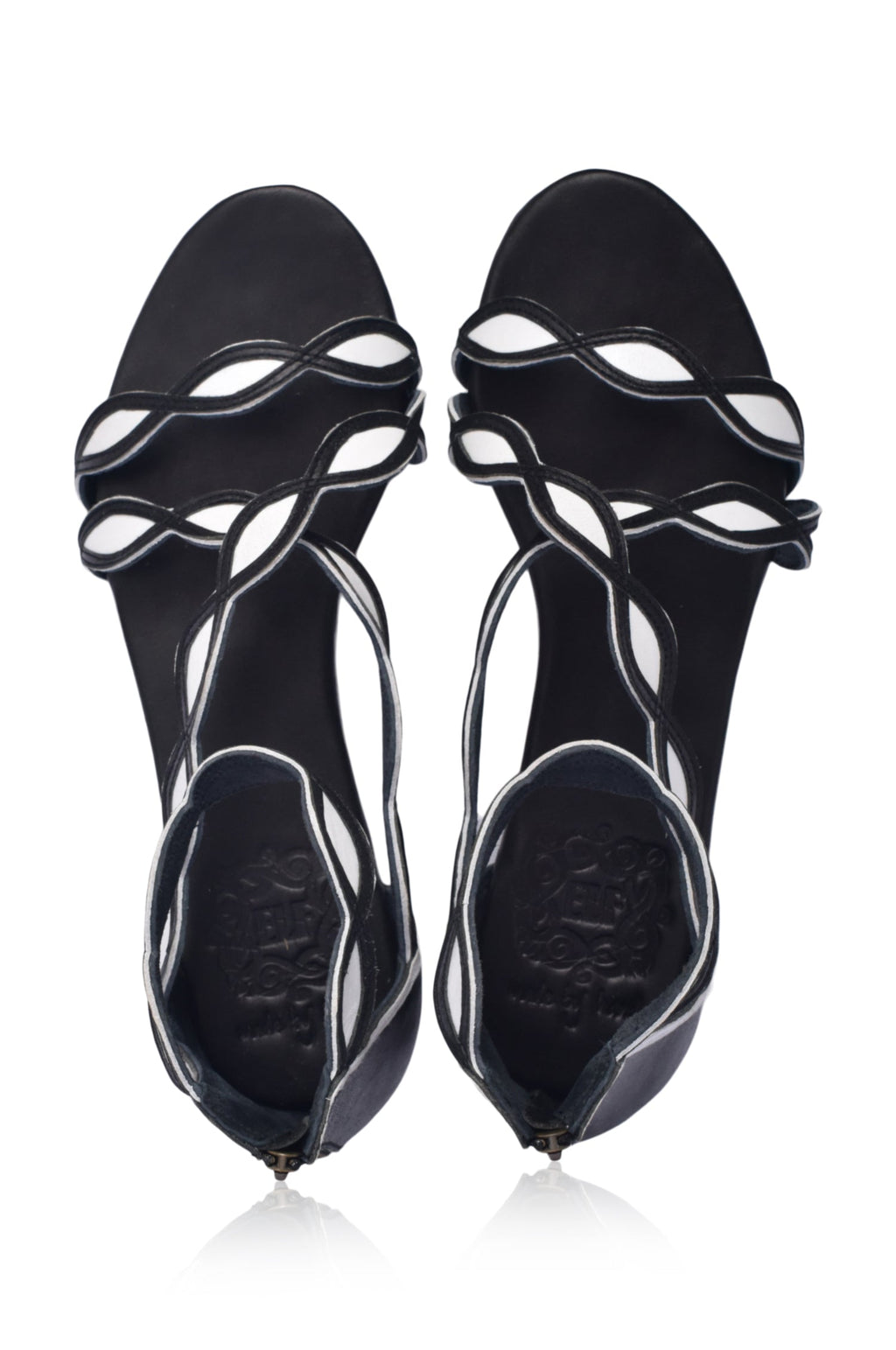 Blossom Scalloped Leather Sandals-4