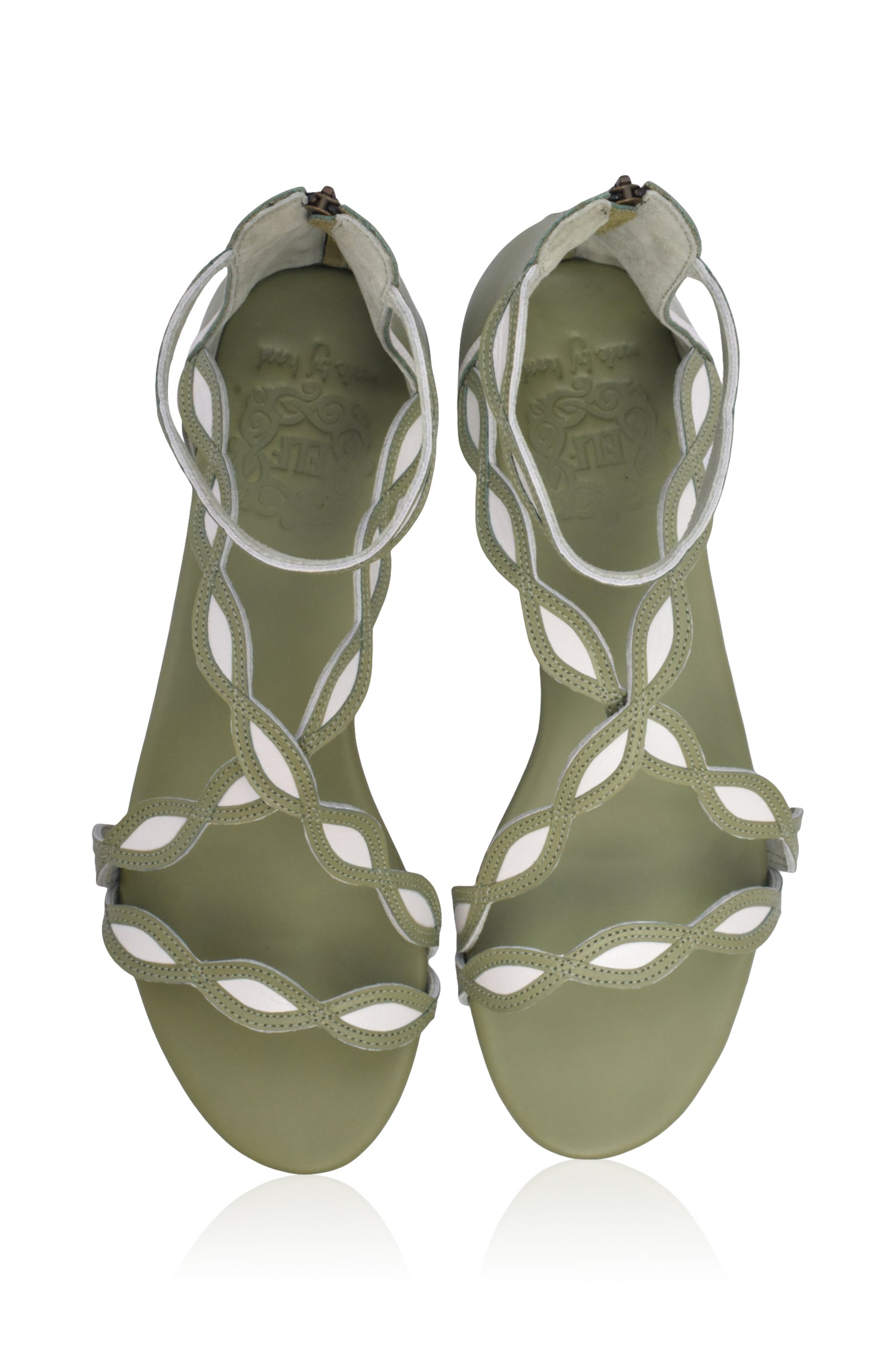 Blossom Scalloped Leather Sandals-8