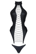 Schwarze Korsage DDHekate001 + Strümpfe - XXL