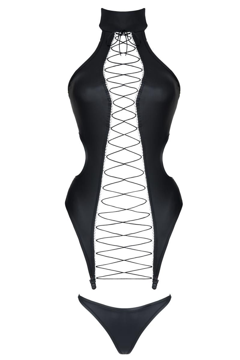 Schwarze Korsage DDHekate001 + Strümpfe - XXL