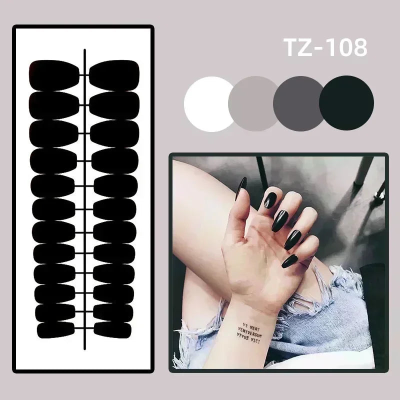Gleaming Stiletto Black Cat's Eye Press-On Nails