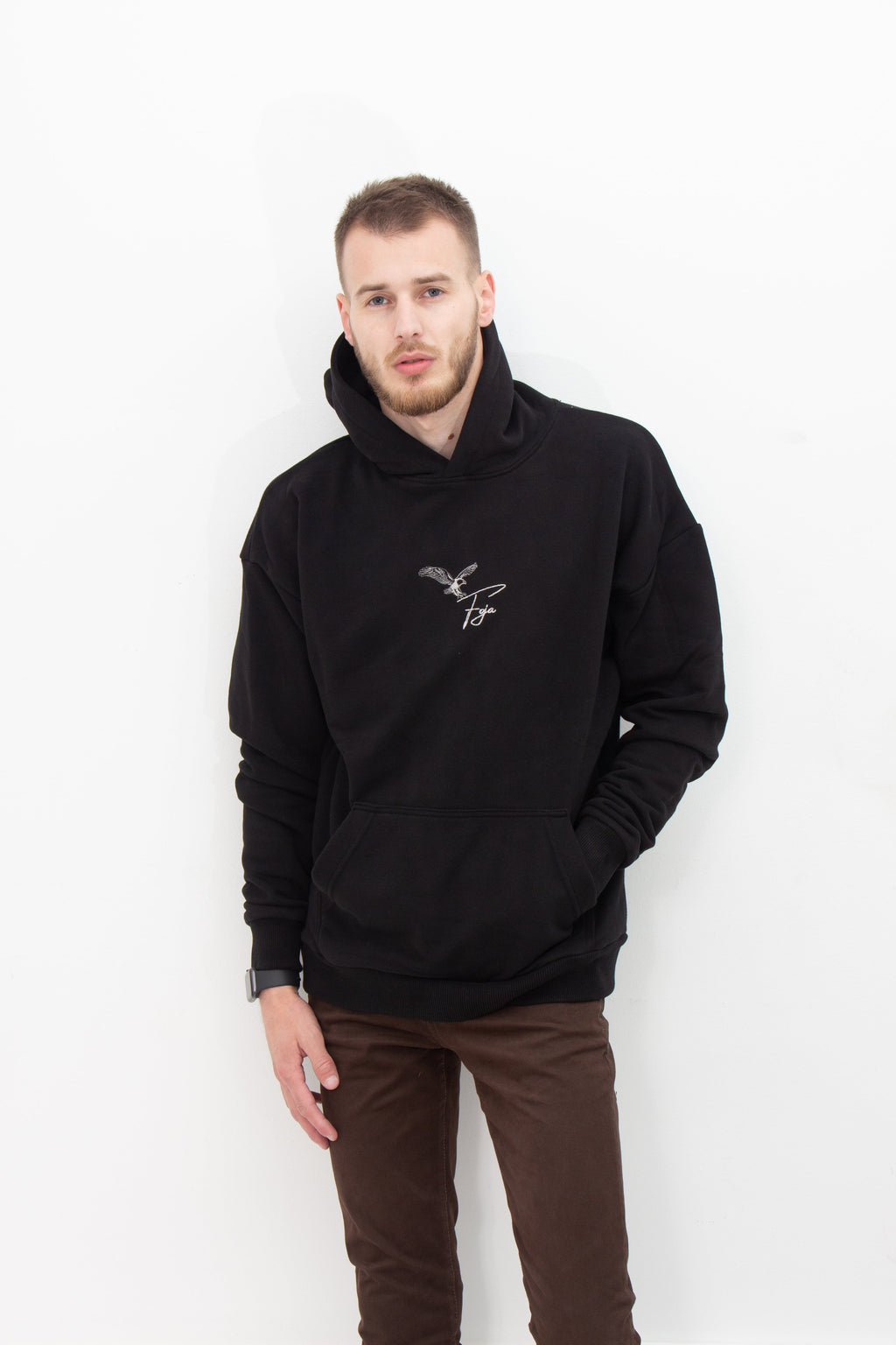 EAGLE OVERSIZED HOODIE -BLACK--1