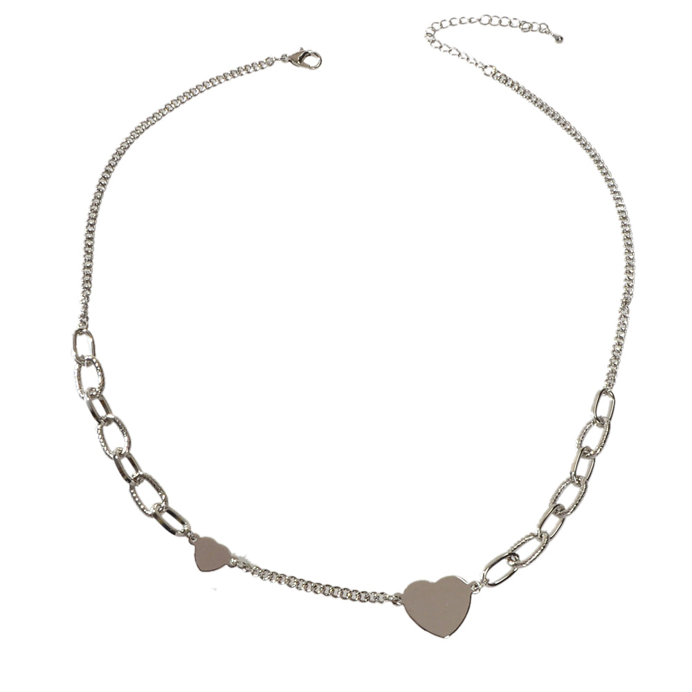 Damen Silberkette Herzanhänger Collier Halskette Gute Qualität Mode Accessoires