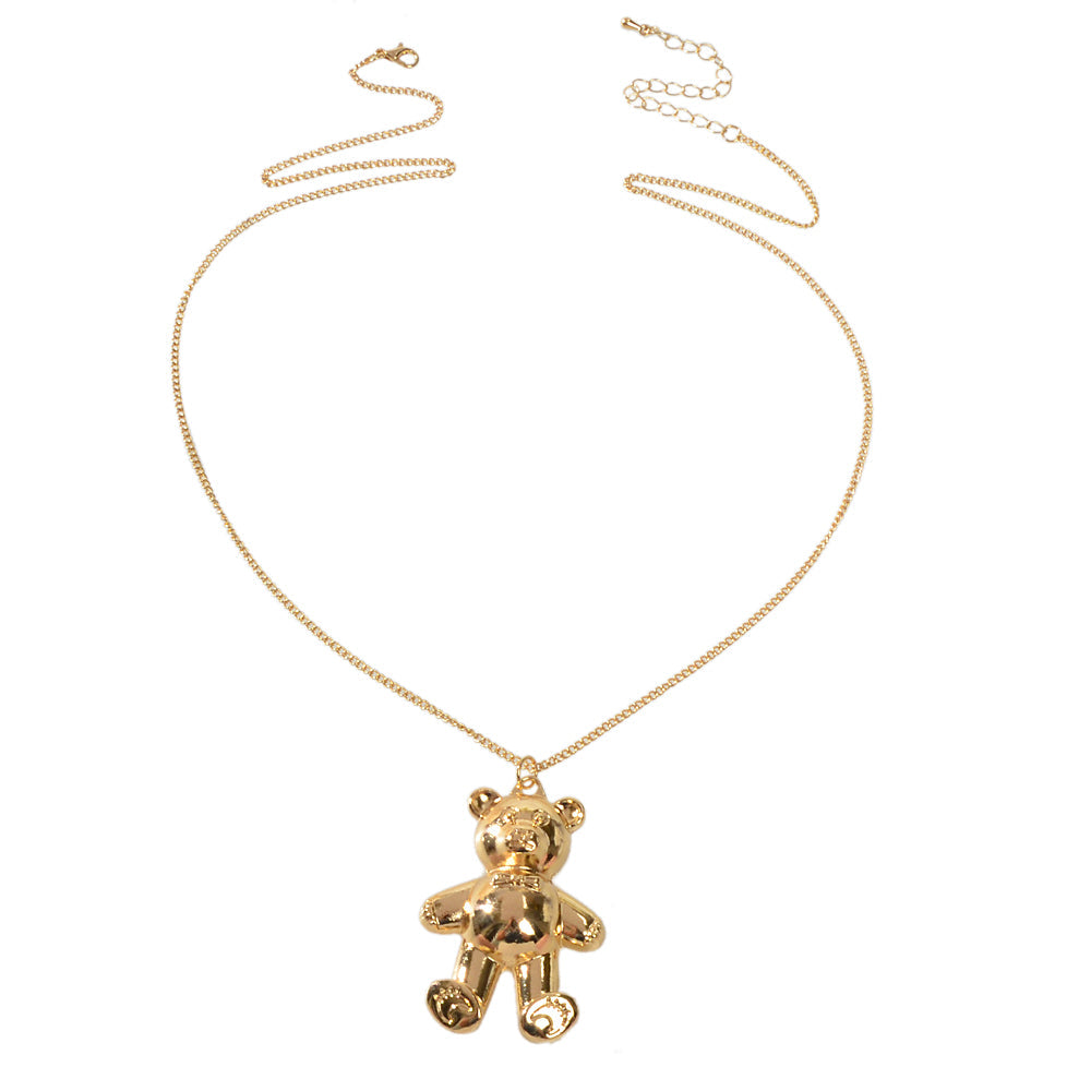 Modeschmuck Gold Silber Lange Kette Niedlicher Bärenanhänger Halskette Accessoires
