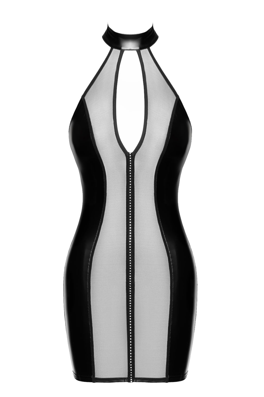 F370 Luxuria Crystal Sheer Mini Dress - 3XL