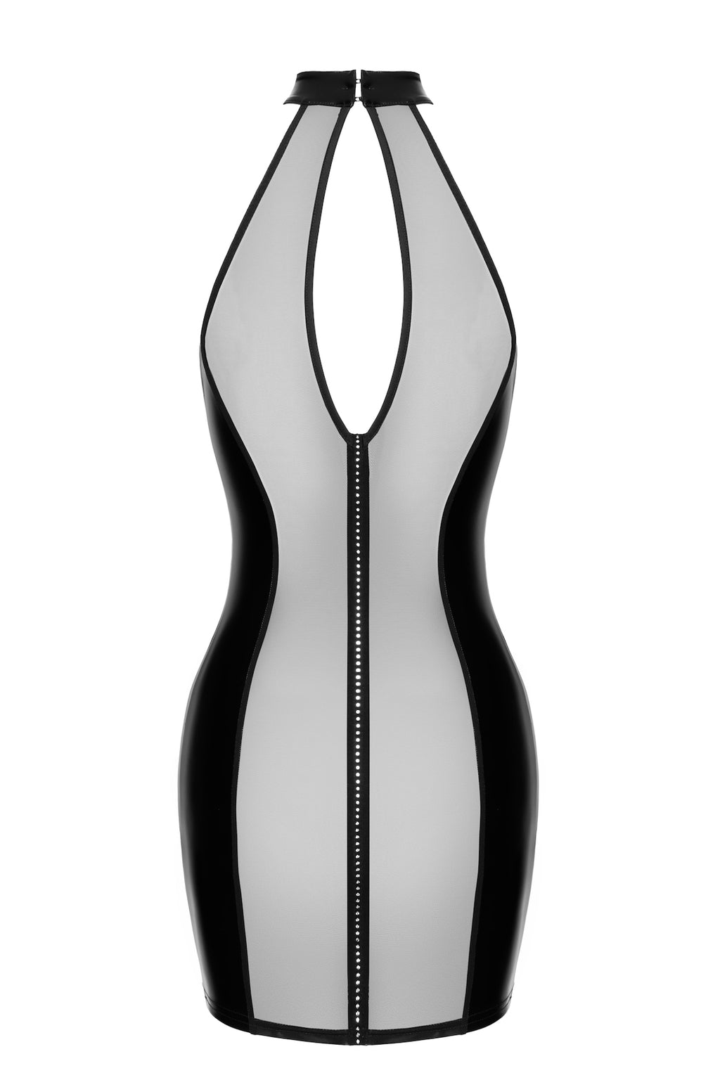 F370 Luxuria Crystal Sheer Mini Dress - 3XL