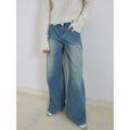 Cube Street Vintage Washed Cotton Low Rise Straight Jeans