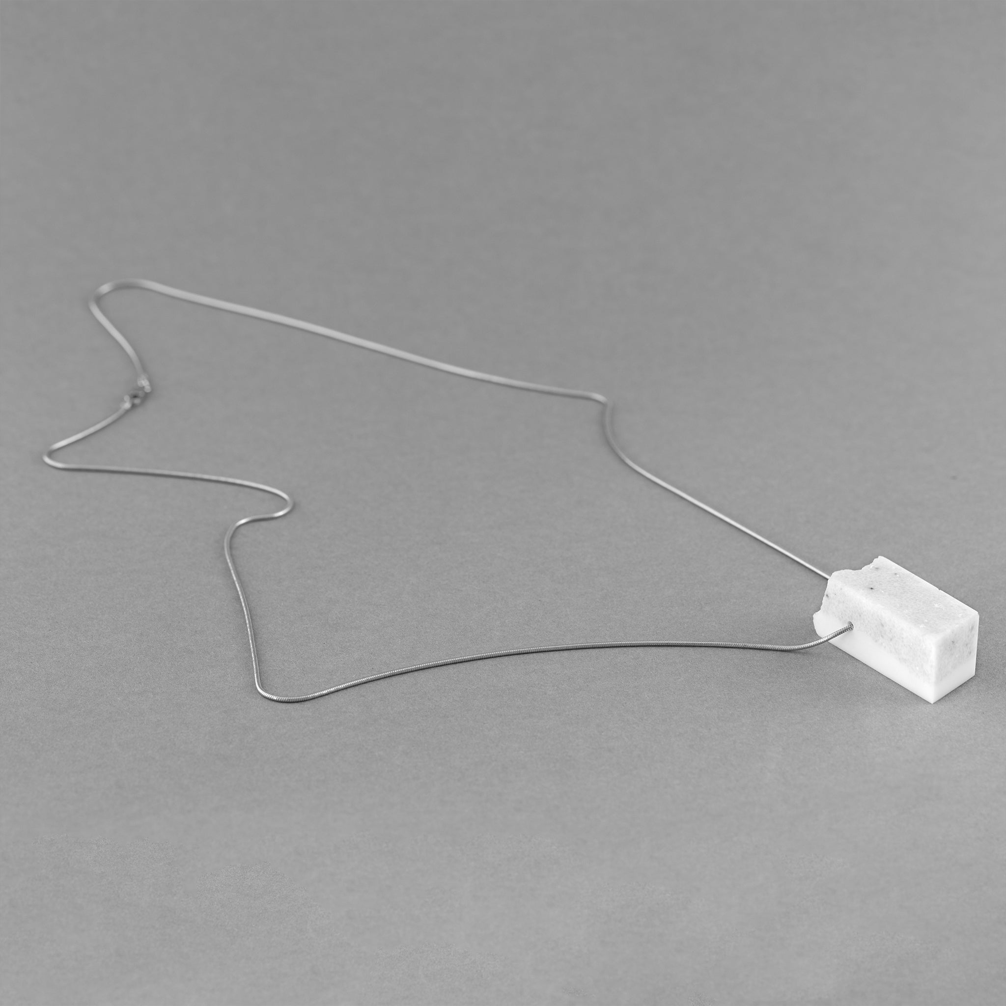 BLOCCO 55 – Carrara Marble Necklace | Handmade Statement Jewelry