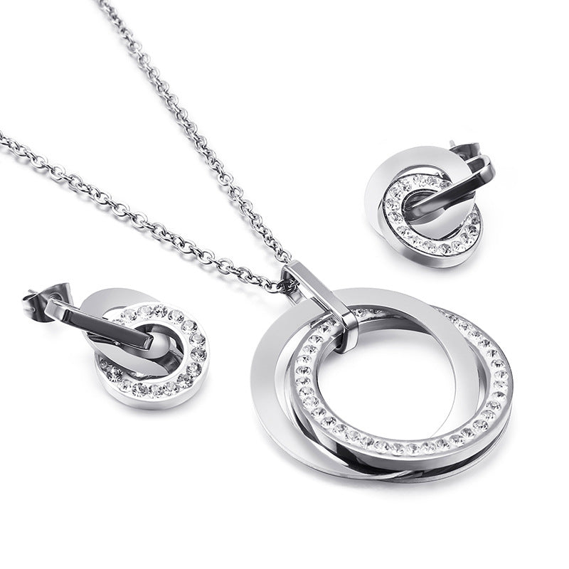 Wholesale Stainless Steel Jewelry - Double Interlocking Rings