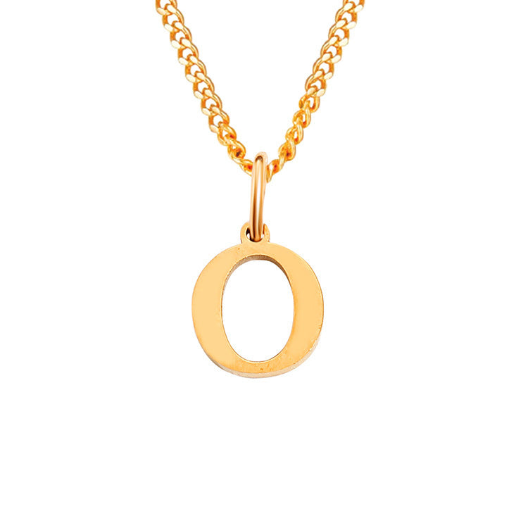 14K Stainless Steel Necklace with 26 Letters