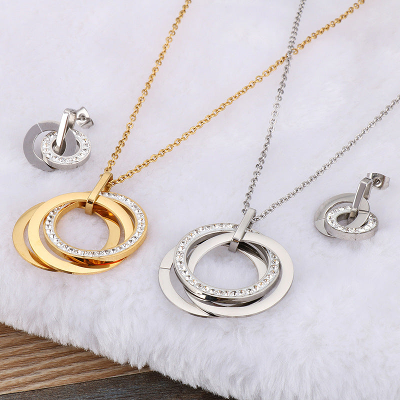 Wholesale Stainless Steel Jewelry - Double Interlocking Rings