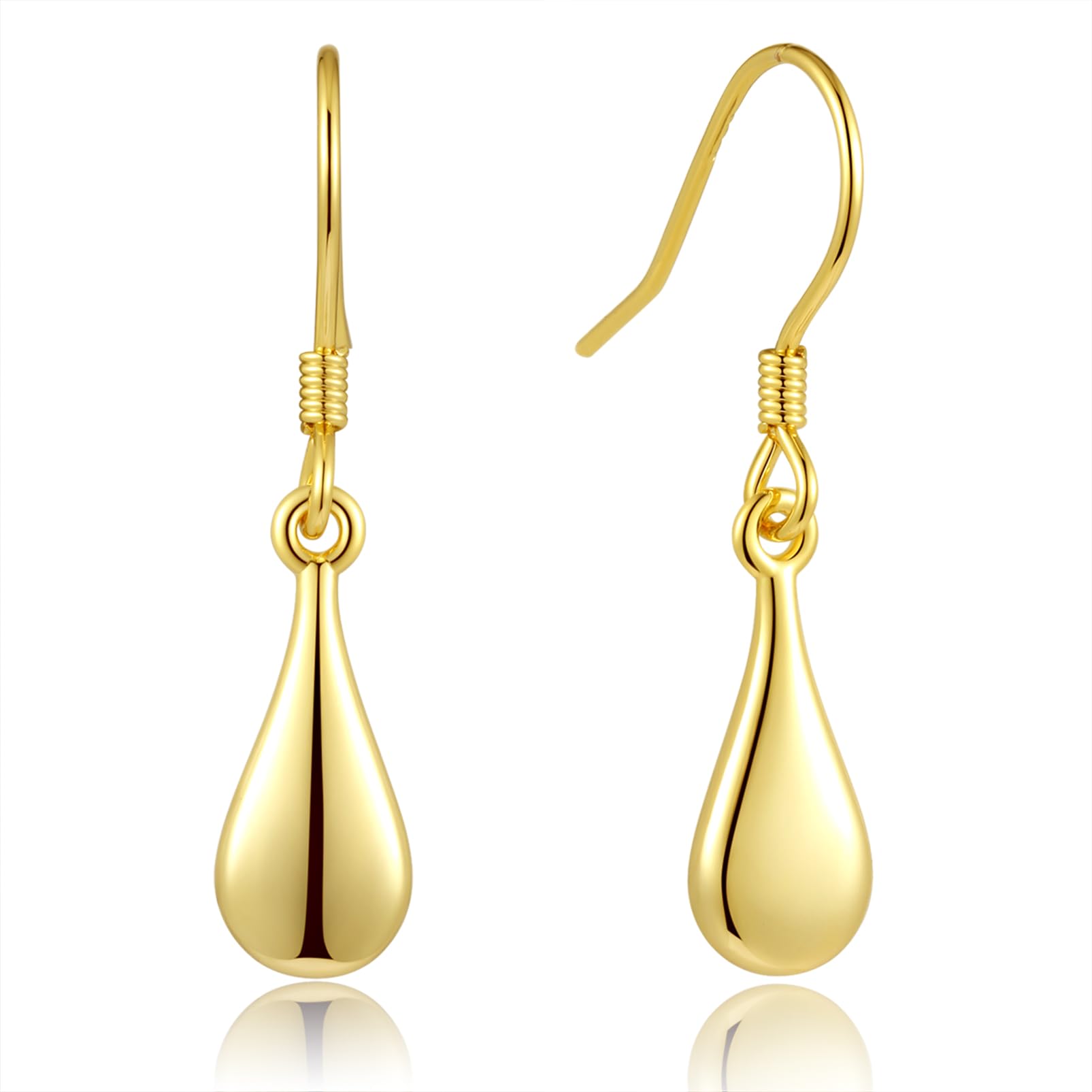 Gold Teardrop Dangle Earrings