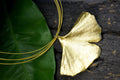Ginkgo-Blatt-Halskette, vergoldeter Sterling-Silber-Schmuck, goldener Anhänger, handgefertigter Schmuck, Damenschmuck, Geburtstagsgeschenk, Geschenk für sie