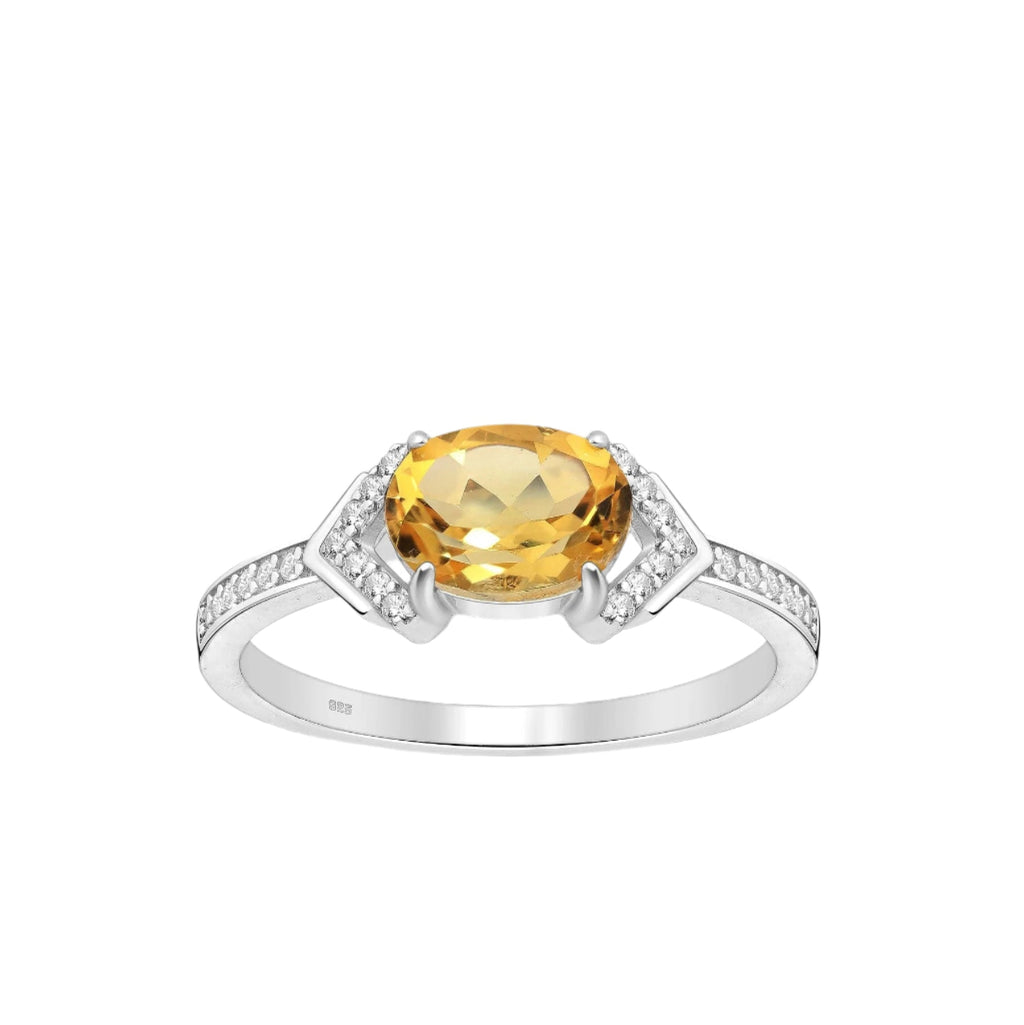 Ring Samarkand - Sterling Silver Zirconia & Citrine Ring-3