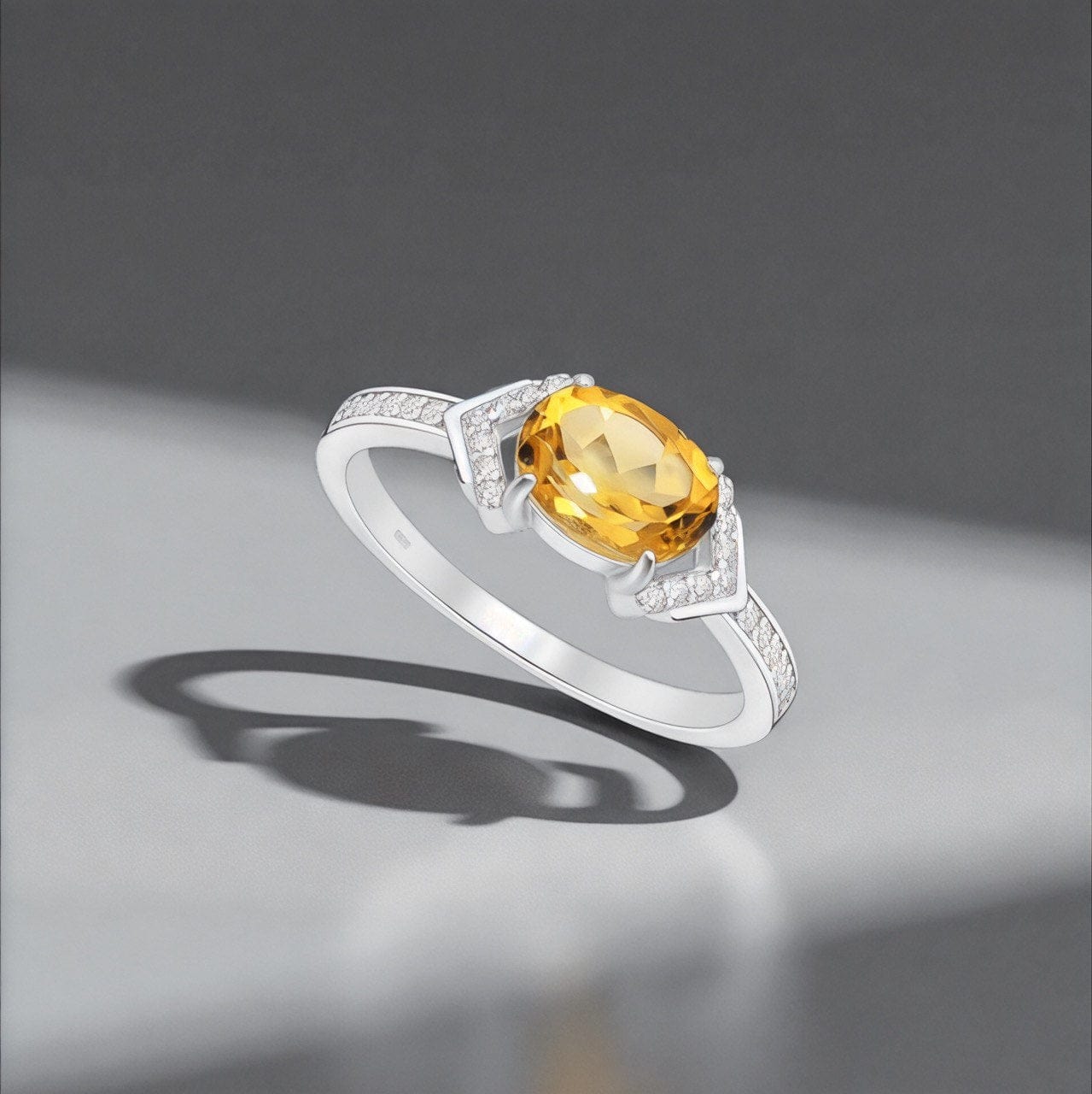 Ring Samarkand - Ring aus Sterlingsilber mit Zirkonia und Citrin