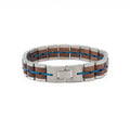 Armband Njord - Armband aus umweltfreundlichem Edelstahl, Walnuss & Blau