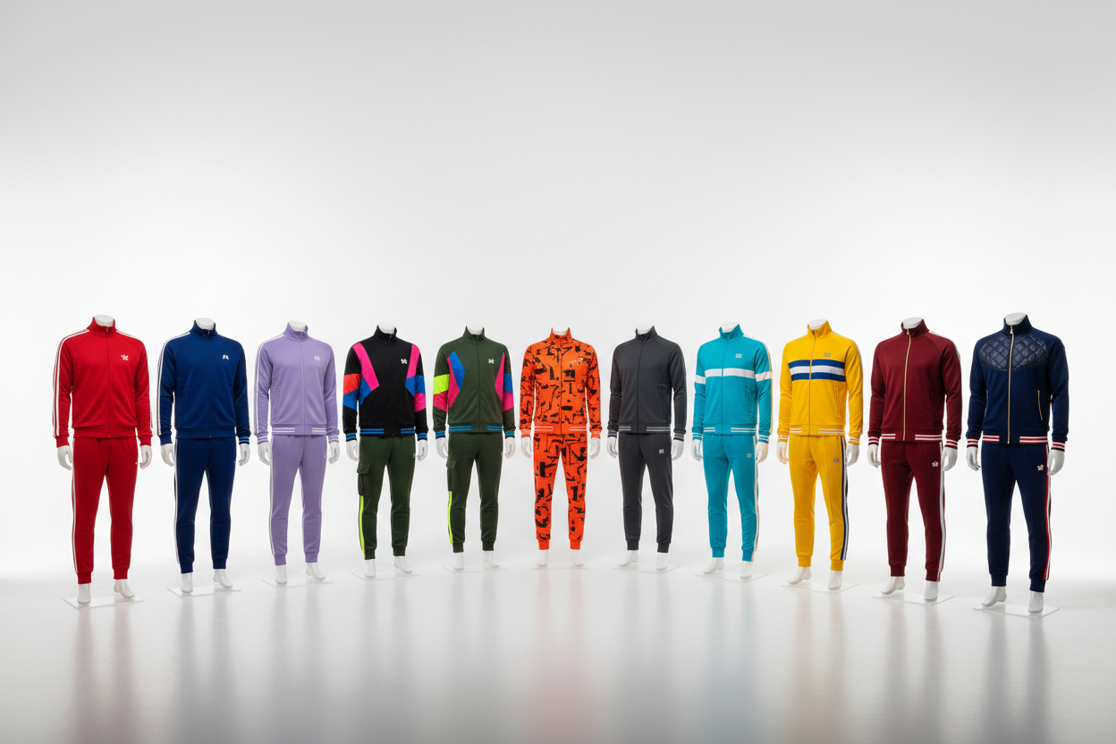 track suit different colors and desigs
